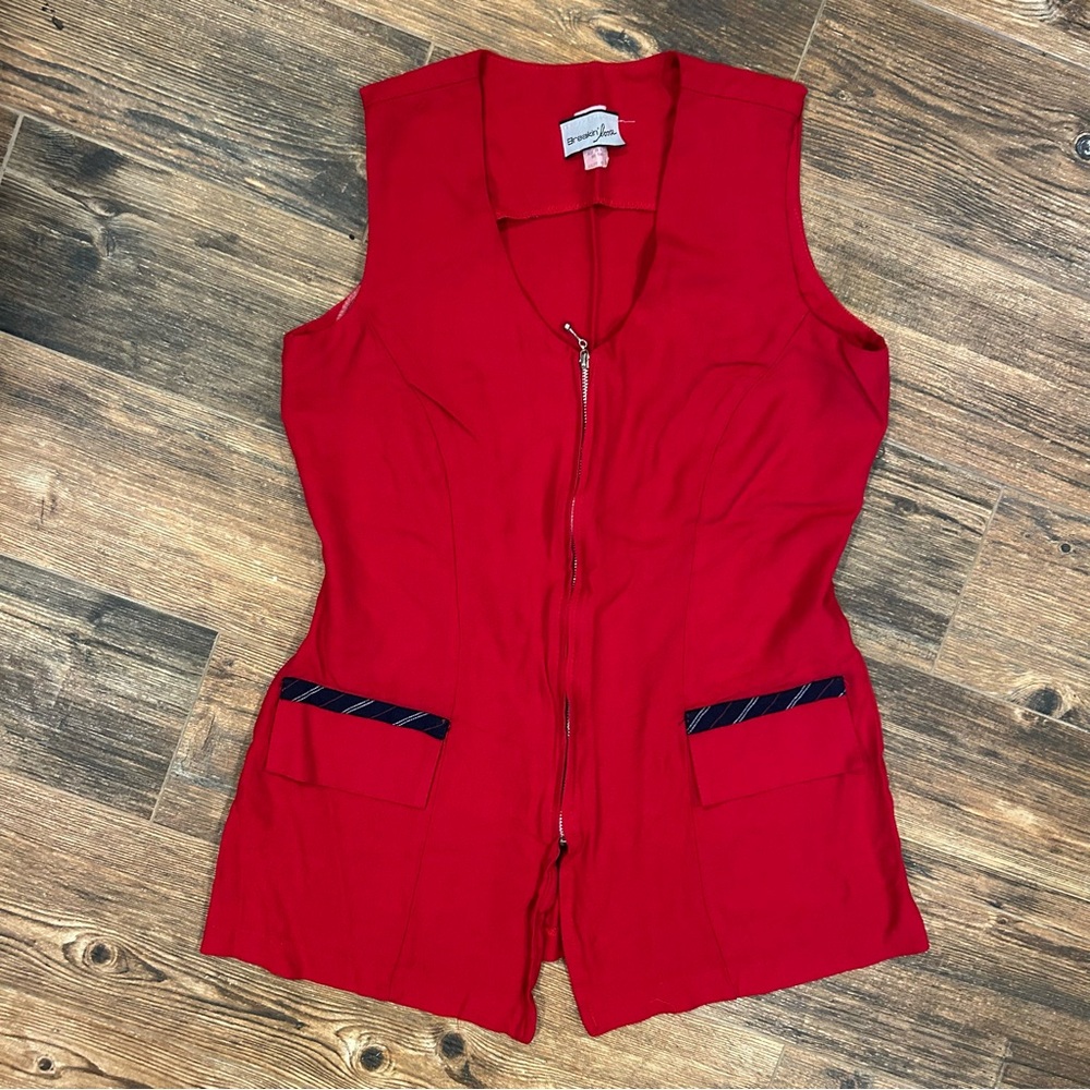 Rare Vintage 80s Breakin’ Loose Red Zip Front Vest Playsuit – Size 9/10